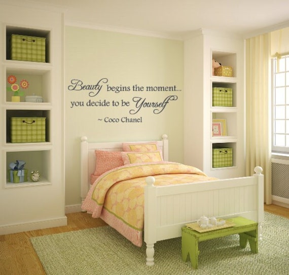 Beauty begins the moment you decide to be yourself. Coco Chanel  - interior vinyl wall decal