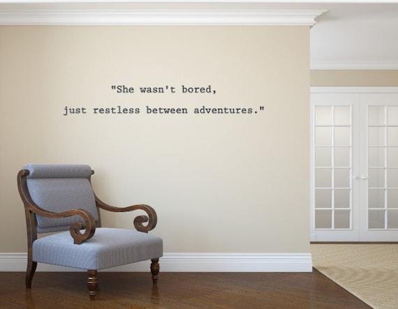 She wasn't bored, just restless between adventures.  Vinyl Wall Decal