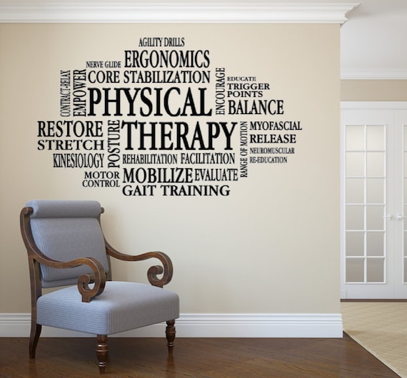 Physical Therapy Collage. Vinyl Wall Decal. Business Decals