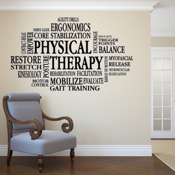 Physical Therapy Collage. Vinyl Wall Decal. Business Decals