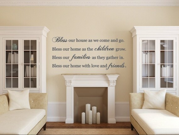 Bless Our House Vinyl Wall Decal: Family Home Scripture Quote (Matte Finish)
