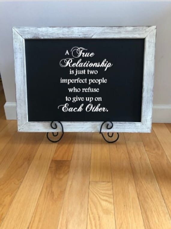 True Relationship Quote Vinyl Decal: Imperfect People, Refuse to Give Up (Custom Sizing)