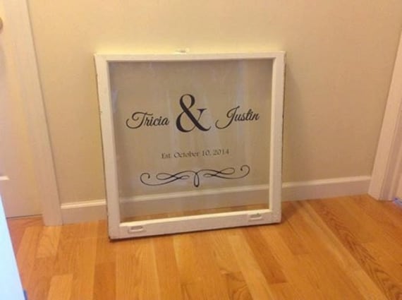 Custom Wedding Date Window Decal, Vinyl Wall Art (Custom Sizing)