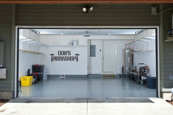 Personalized Workshop Vinyl Decal.