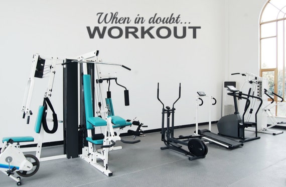When in doubt...WORKOUT vinyl wall decal