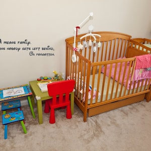 Ohana means family.  Family means nobody gets left behind or forgotten. Wall Decal