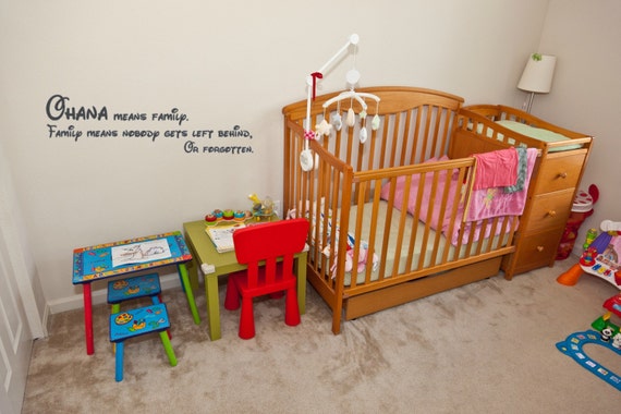 Ohana means family.  Family means nobody gets left behind or forgotten. Wall Decal