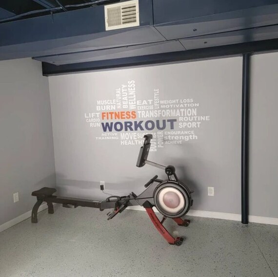 Strength and conditioning decals basement wall decor gym decal home gym workout space gym stickers exercise room decals body building decals