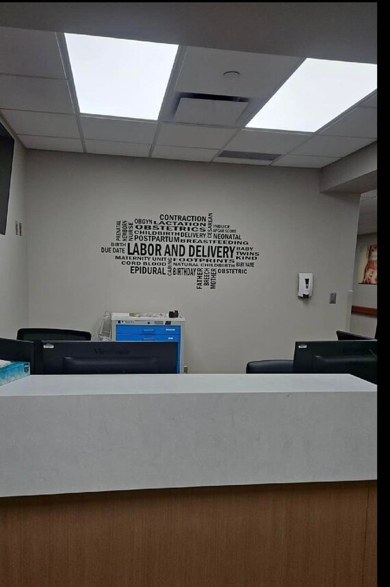 Labor and Delivery Word Cloud Vinyl Wall Decal, Hospital Decor