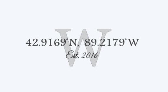 Custom Family Name Monogram with Established Year and Location. Vinyl Wall Decal