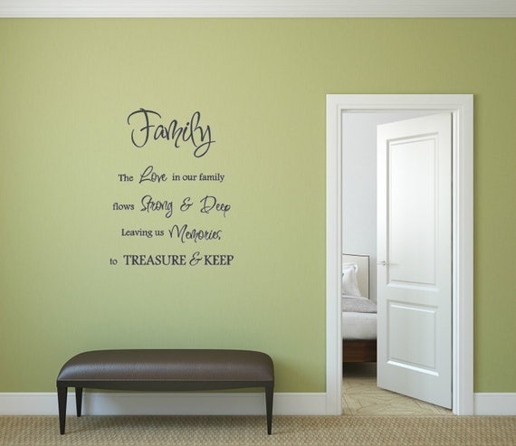 Family Love Wall Decal: Strong & Deep Memories (Custom Sizing)