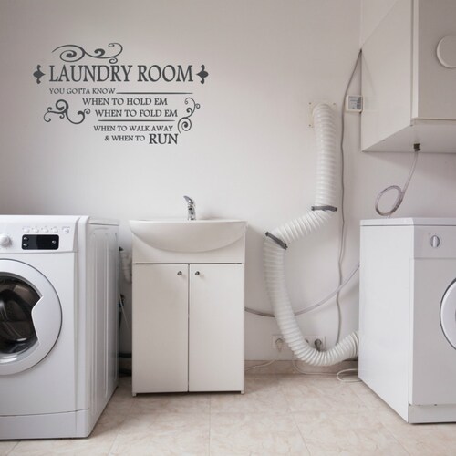 Laundry Room Decal. You Gotta Know When to Hold Em. Know When Etsy