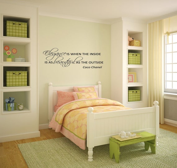 Elegance is when the inside is as beautiful as the outside. Coco Chanel vinyl wall decal.
