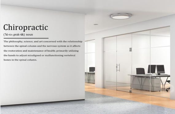 Chiropractic Definition. Vinyl Wall Decal. Business Decals