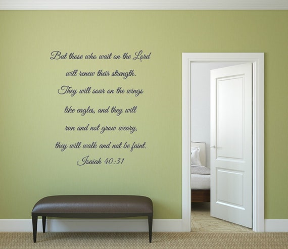 Isaiah 40:31 Scripture Wall Decal, Matte Vinyl, Elegant Home Decor