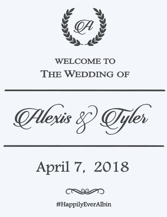 Welcome To The Wedding Of Vinyl Decal, Mirror, Wall, Chalkboard Decor