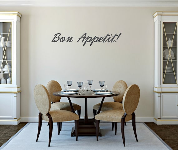 Bon Appetit interior wall decal. Kitchen Sign.
