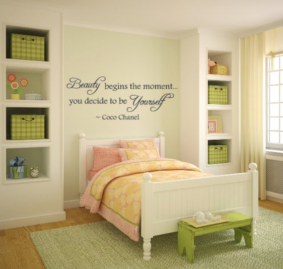 Beauty begins the moment you decide to be yourself. Coco Chanel  - interior vinyl wall decal