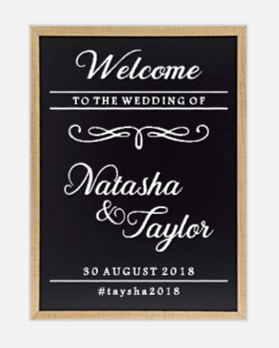 Welcome To The Wedding Of. Custom Wedding Decal. Vinyl Decal for mirror, windows, or chalkboards.