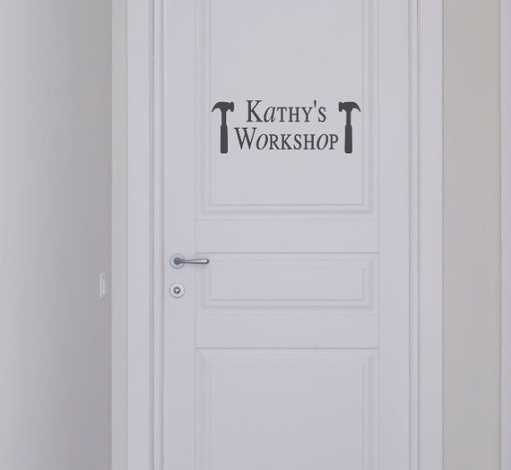 Personalized Workshop Vinyl Decal. Vinyl Decal- Workshop- Name Decal- Custom Decal