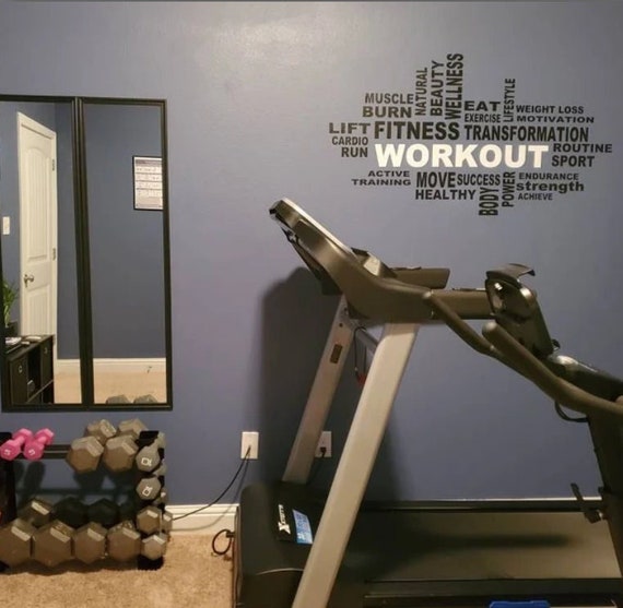 Workout Decal Motivational decor gym decal home gym workout space exercise room large decal fitness and exercise vinyl wall decals