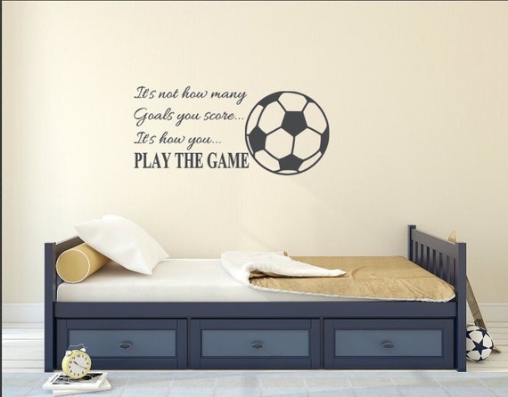 Sports Quote Wall Decal, Soccer Ball, Matte Vinyl (Custom Size)