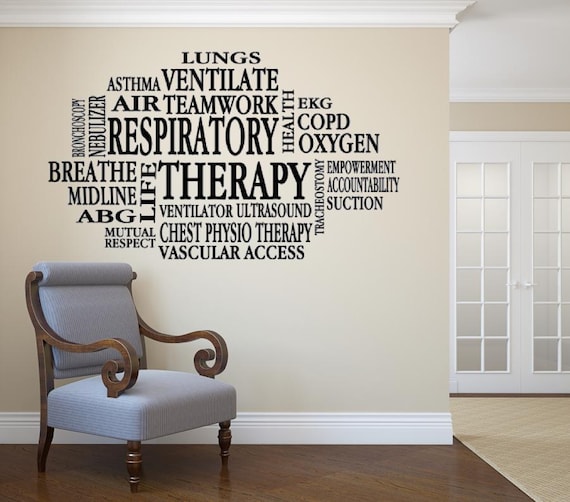 Respiratory Therapy Collage. Vinyl Wall Decal. Business Decals