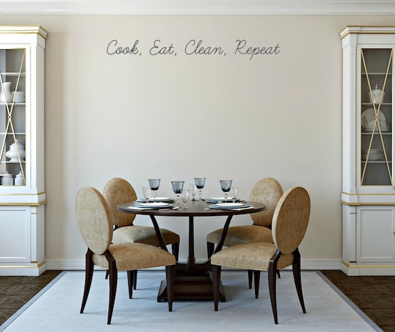 Cook, Eat, Clean, Repeat vinyl wall decal