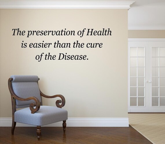 Health Preservation Quote Decal: Chiropractic Wellness Vinyl Wall Art