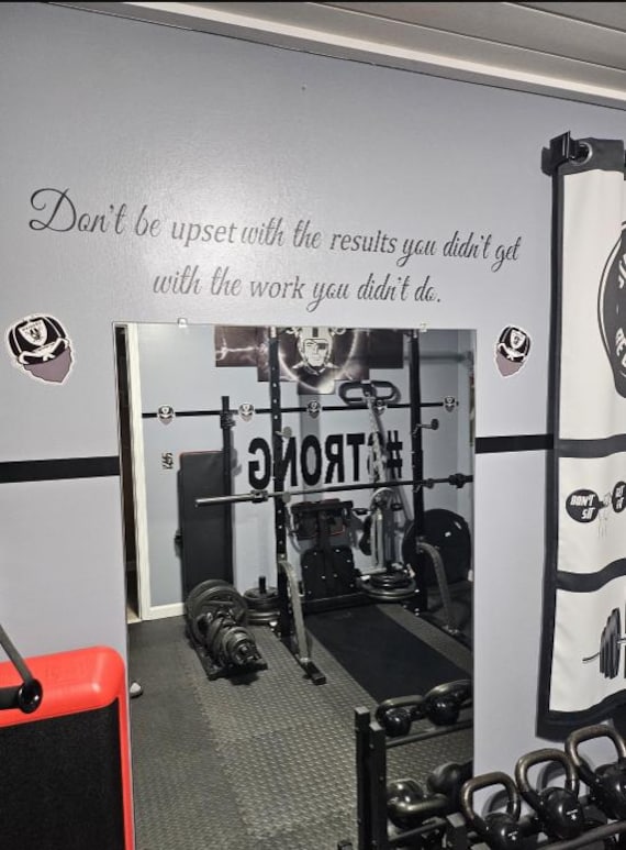 Motivational Gym Wall Decal: Fitness Quote Vinyl Sticker (Matte Finish)
