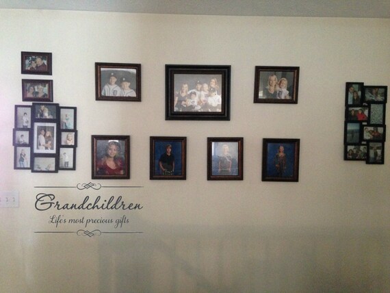 Grandchildren Wall Decal, Life's Most Precious Gifts, Family Photo Decor (Vinyl)