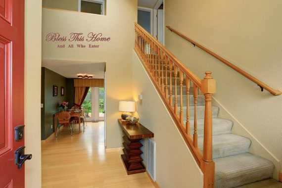 Bless this home and all who enter. Vinyl wall decal