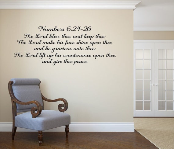 Wall Art. Numbers 6:24-26 Scripture Decal – Blessing and Grace (Custom Sizes)
