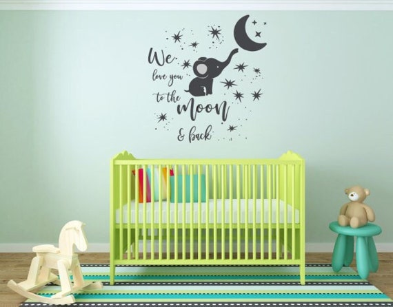We love you to the moon and back. Vinyl wall decal