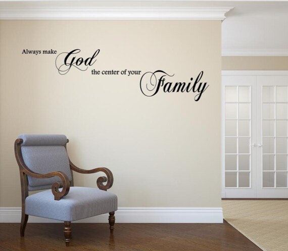 Family Quote Vinyl Wall Decal – Religious Home Decor