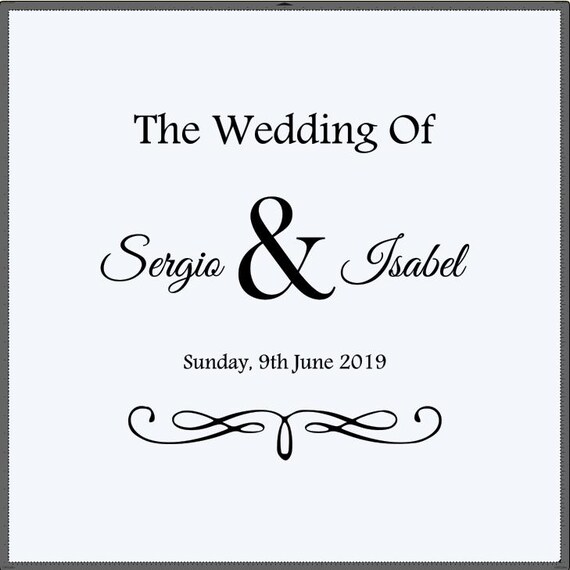 Custom Wedding Names & Date Decal, Mirror or Window Vinyl Decor