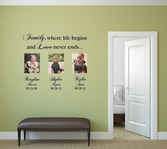 Family Name & Birthday Vinyl Decals, Matte Finish Wall Art (Custom Names)