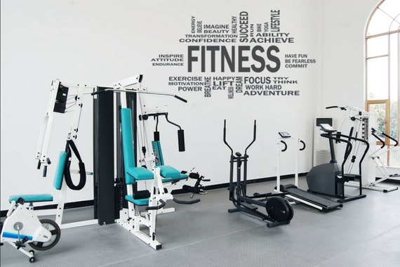 Workout Collage. Inspirational Words. Vinyl Wall Decal