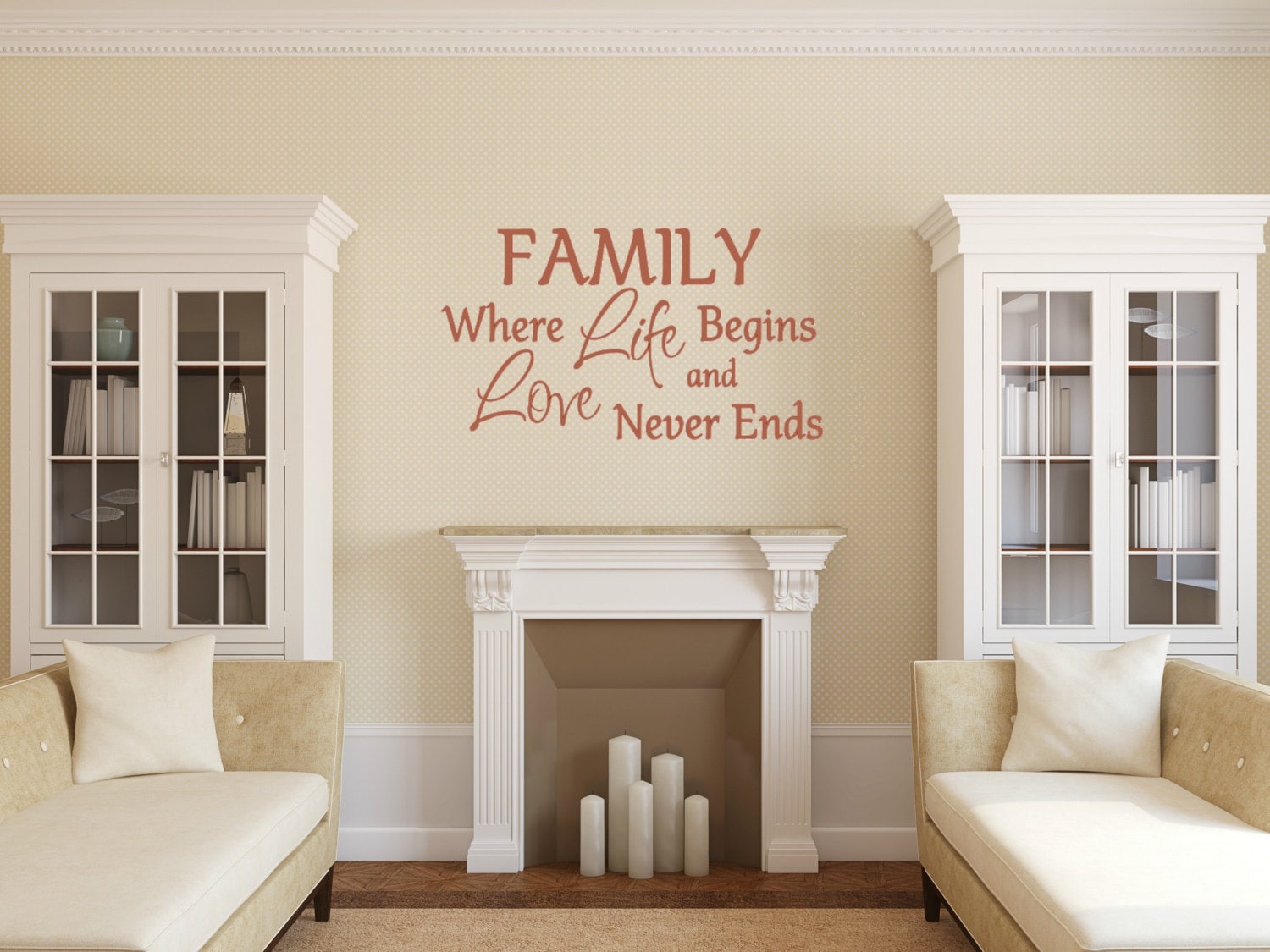 Family Picture Wall Decal Family Where Life Begins and Love Never Ends