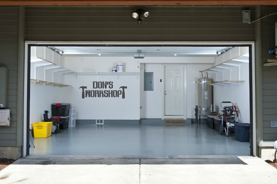 Personalized Workshop Vinyl Decal.