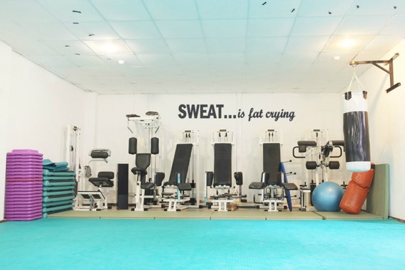 Sweat is fat crying- Interior vinyl wall decal - Home Gym- Fitness Decal