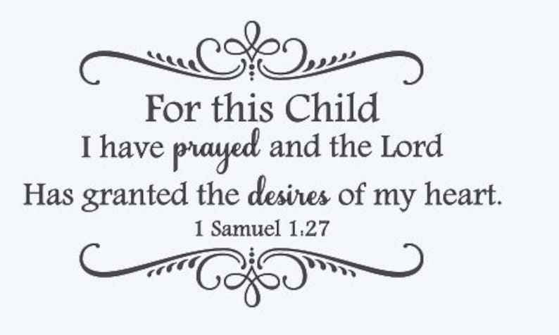 "For This Child I Have Prayed" Custom Wall Decal - Personalized Name Nursery Decor (Gold) - View #11
