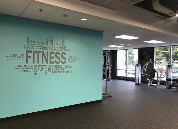 Workout Collage. Inspirational Words. Vinyl Wall Decal