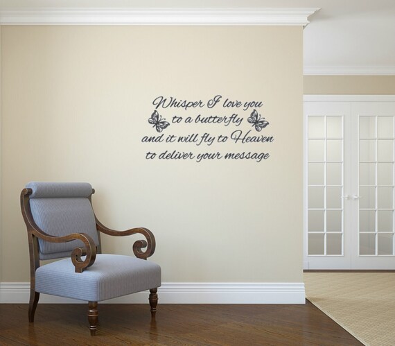 Butterfly Wall Decal: "Whisper I Love You" Scripture Quote (Matte Vinyl)