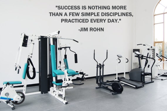 Success is nothing more than a few simple disciplines, practiced every day. Vinyl Wall Decal. Gym Decal. Workout Decal