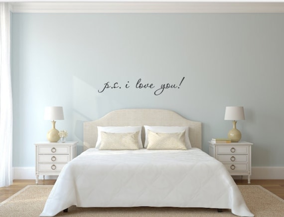 P.S. i love you wall decal. A perfect reminder that everyone who enters your house is loved- Door Decal- Vinyl Decal, Bedroom Decal