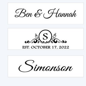 Custom Family Name Monogram with Established date. Decal Only. Window Not Included. Add to walls, windows, mirrors.
