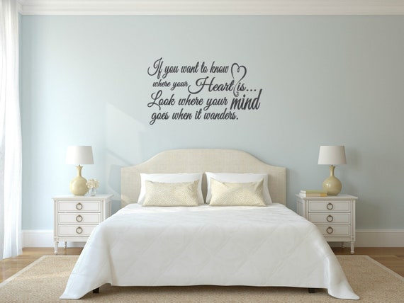 If you want to know where your heart is...Look where your mind goes when it wanders.  Vinyl  Wall decal Only