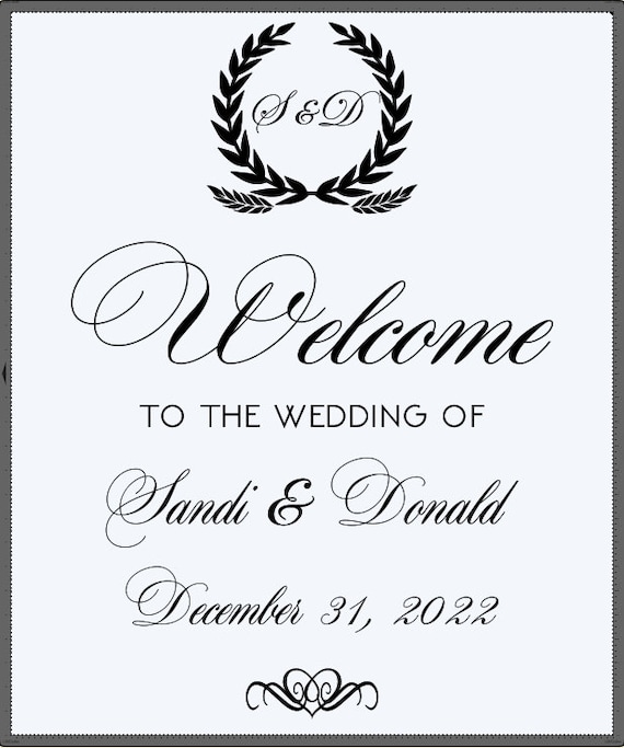 Welcome To The Wedding Of. Custom Vinyl Wedding Decal. Add to Mirrors, Windows, Chalkboards, Walls.