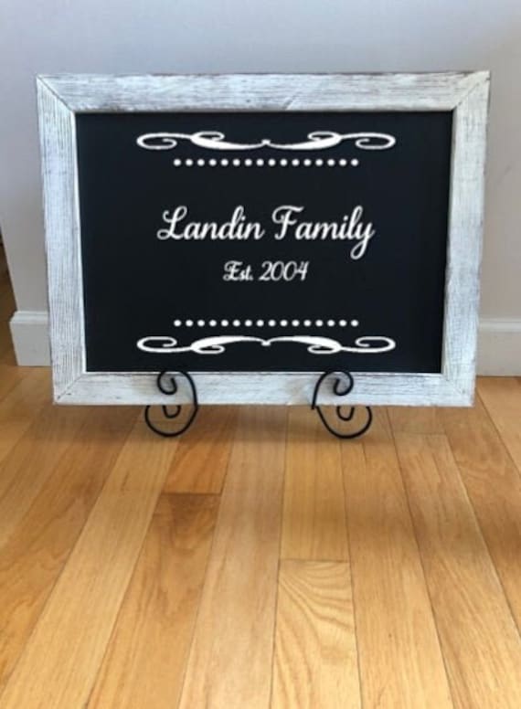 Custom Name Decal.Established date. Family Decal. Window decal, Chalkboard decal, wall decal, or wood sign decal. Vinyl Decal Only